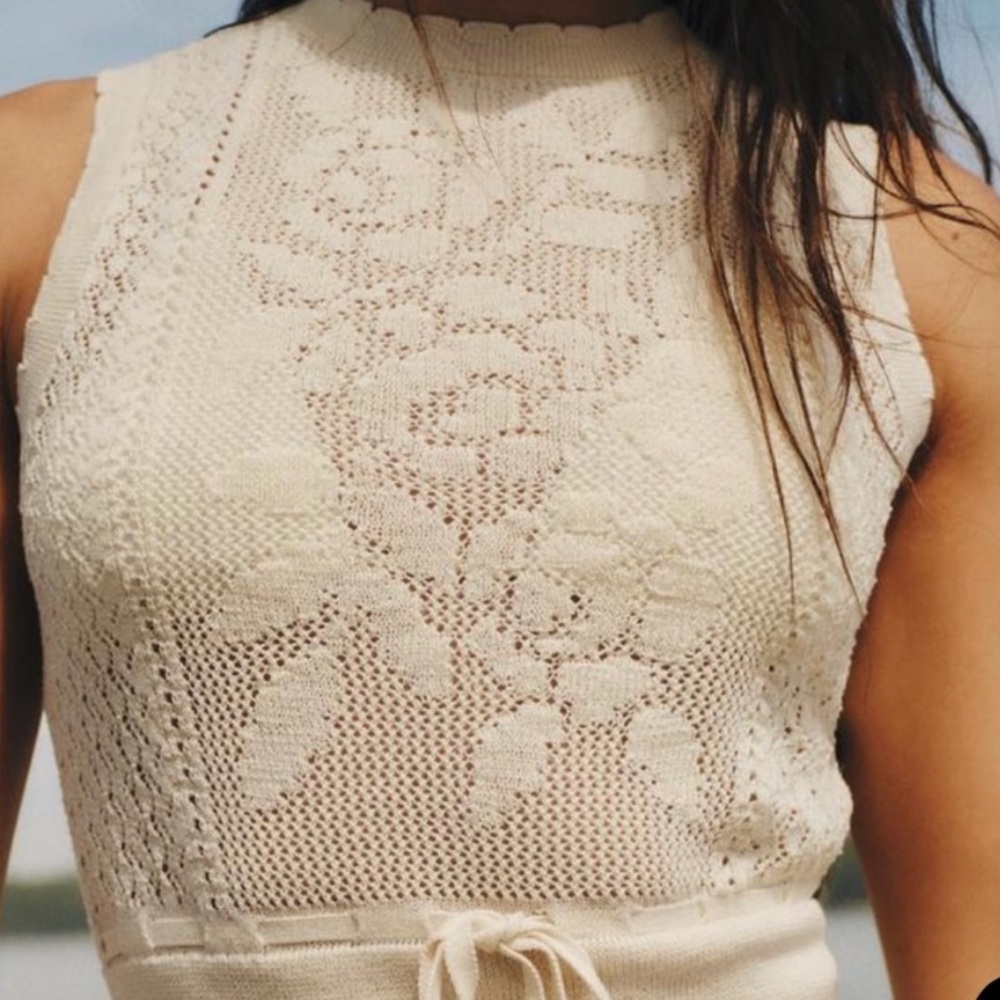 Zara crochet knit coquette top